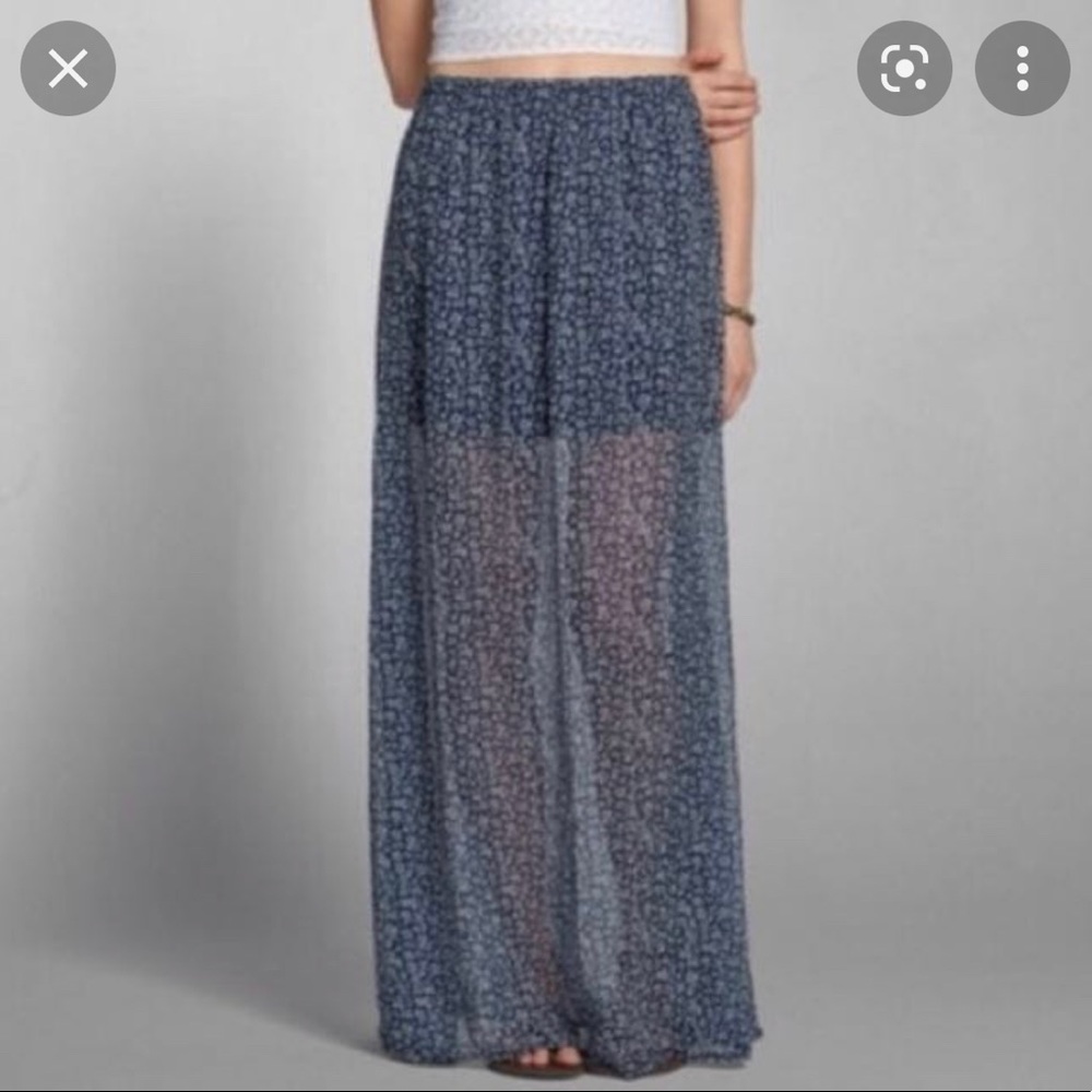 Abercrombie and fitch flowy blue maxi skirt